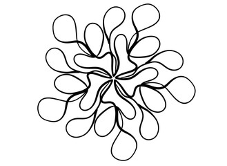 Coloring page mandala outline drawing for art therapy and meditation. Circular ornament