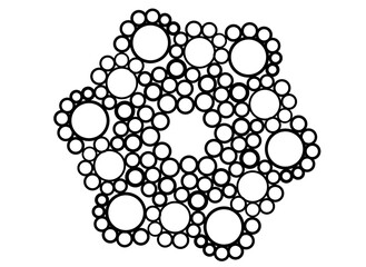 Coloring page mandala outline drawing for art therapy and meditation. Circular ornament