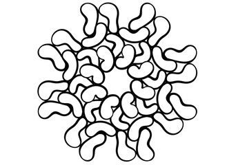 Coloring page mandala outline drawing for art therapy and meditation. Circular ornament