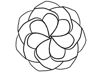 Coloring page mandala outline drawing for art therapy and meditation. Circular ornament