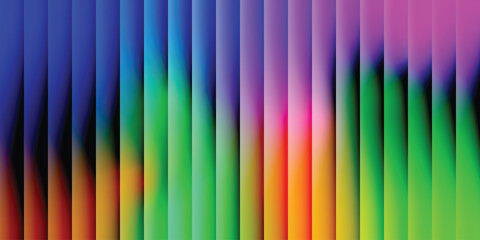Dynamic Vertical Gradient Striped Background with Rainbow Spectrum Colors and Blended Abstract Light Effects for Technology and Event Design