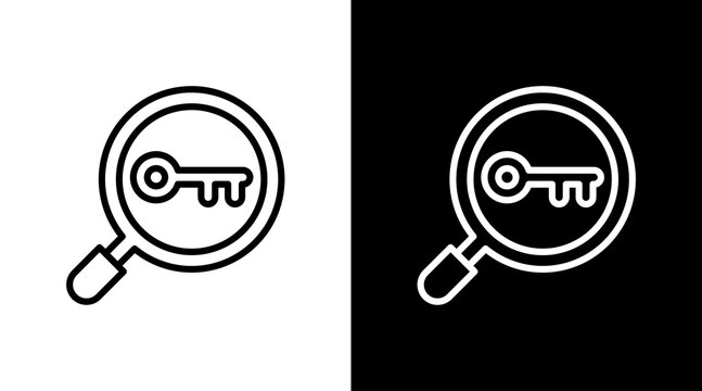 Keyword Research  White Icon Set Design