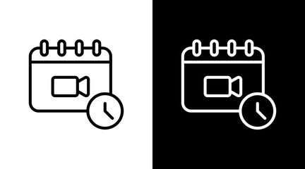 Content Calendar  White Icon Set Design
