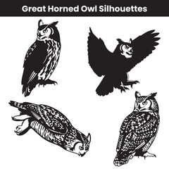 Great Horned Owl Silhouettes