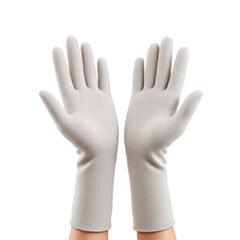 Obraz premium Pair of gray gloves, showcasing hand protection and winter apparel