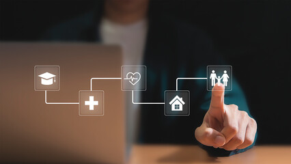 The concept of protection and home and health, protection and assessment of potential business investment benefits.