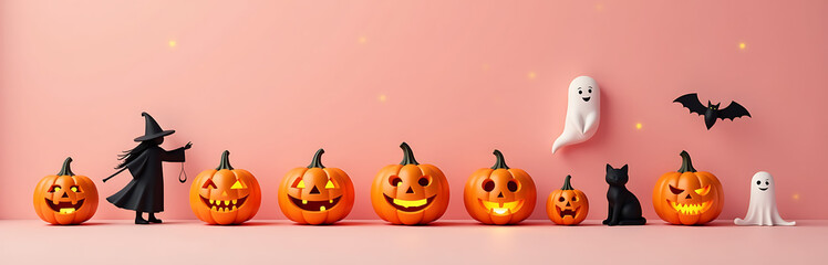 whimsical assortment carved witch soaring bat curious cat ghostly apparitions arranged delicate