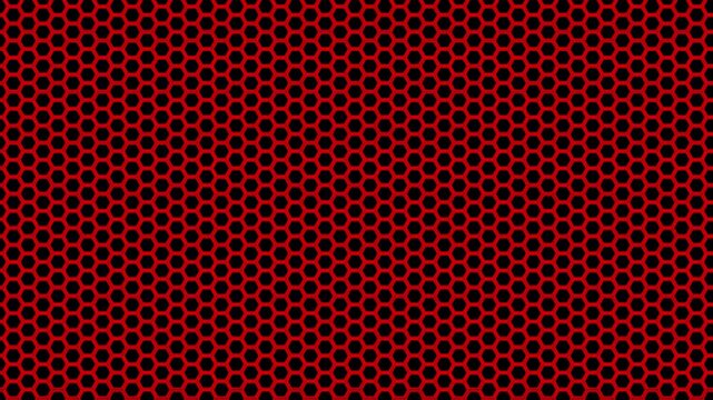 abstract hexagonal red technology background, flicker transition on background 4k video
