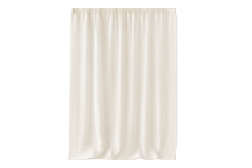 White flowing textile curtain on transparent background