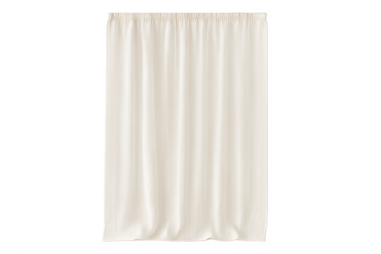 White flowing textile curtain on transparent background