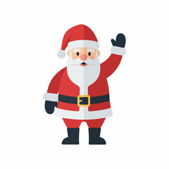 Obraz premium Flat Design Santa Claus Waving Illustration, Transparent Background