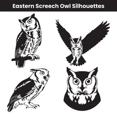 Eastern Screech Owl Silhouettes