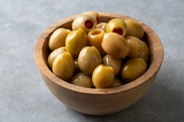 Green olives stuffed with peppers