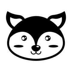 Cute Animal Head Silhouette Icon