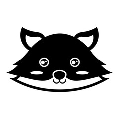 Cute Animal Head Silhouette Icon