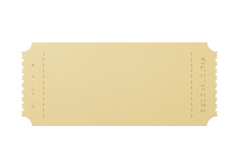 Isolated blank vintage style ticket with perforated edges for event admission or raffle entry a classic retro design