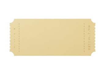 Isolated blank vintage style ticket with perforated edges for event admission or raffle entry a classic retro design