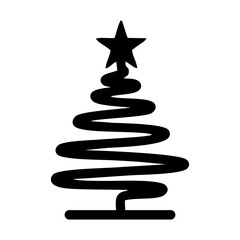 Abstract Spiral Christmas Tree Silhouette
