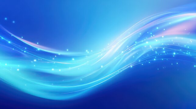 Futuristic Blue Energy Gradient Background with Flowing Energy Arcs and Sparkles