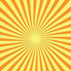 Yellow abstract background with light of sunburst. yellow starburst with halftone. sun ray retro background with flash.