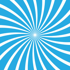 Abstract shine blue glowing sunrise spiral sunset ray cartoon pop sunburst wallpaper. minimal summer spiral line diagonal vintage summer poster design.