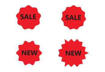 Set of new stickers, sale tags and labels. Shopping stickers and badges for merchandise and promotion, special offer, new collection