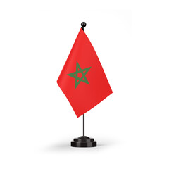 Flag of morocco isolated on white background with clipping path.