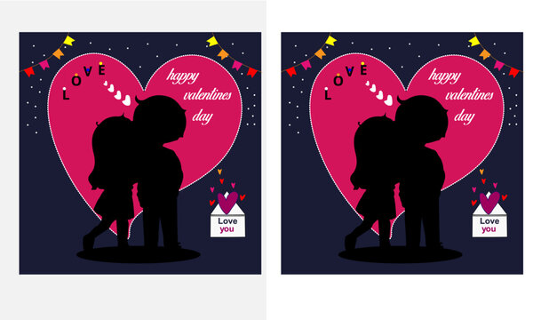 cute valenties day templet vector art