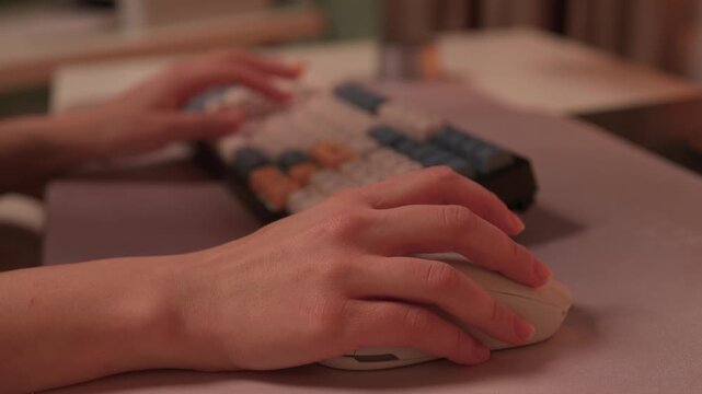 Typing on keypad with smartwatch, User engaging with numeric keypad and smartwatch, Focused individual performing data entry with compact devices in streamlined workspace