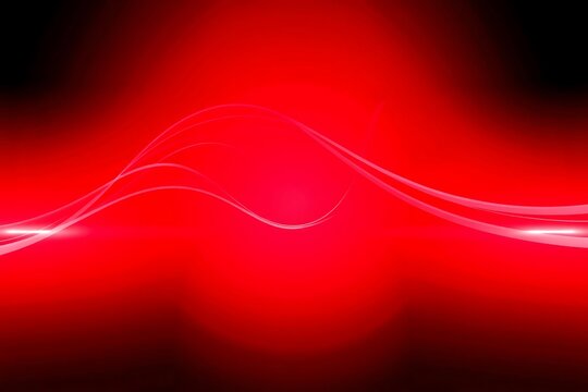 Generative AI abstract red wave pattern with light effects.