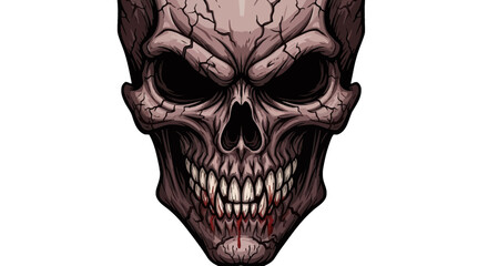 Naklejka premium skull on white background