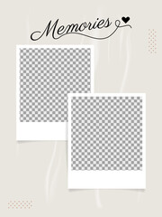 Retro frame photo typography with 3D orange and red lettering