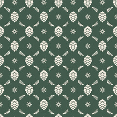 Pine Cones Winter Seamless Pattern