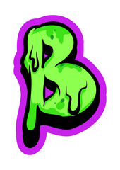 Zombie Dripping Alphabet PNG Set, Green Slime Horror Letters A-Z, Halloween Creepy Font, Dripping Zombie Number Set 0-9, Spooky Graphic Elements, Cartoon Slime Style, 117 PNG Files for Designs