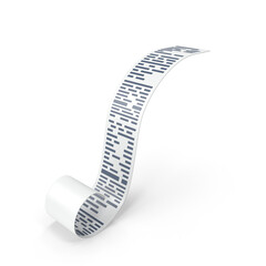 Curved paper receipt roll showing printed financial details