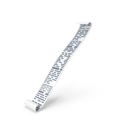 Slanted paper payment receipt