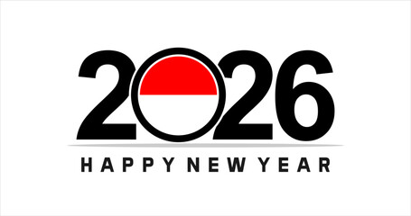 2026 New Year Greeting with Indonesian Flag Motif