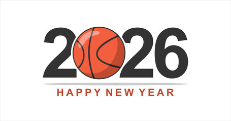 Happy New Year 2026 Basketball Celebration