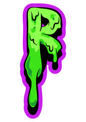 Zombie Dripping Alphabet PNG Set, Green Slime Horror Letters A-Z, Halloween Creepy Font, Dripping Zombie Number Set 0-9, Spooky Graphic Elements, Cartoon Slime Style, 117 PNG Files for Designs