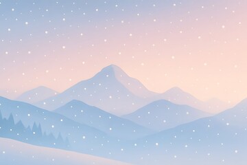 겨울 풍경 속 눈송이