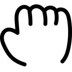 Simple Black Outline Hand Fist Gesture Icon With Transparent Background And White Fill On Hand