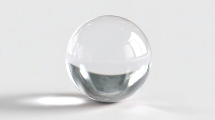 Jade Dream: A Green Glass Sphere Floating in Stillness on a White Surface