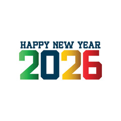 2026 Happy New Year greeting card template with luxury golden numbers. Realistic confetti and warm congratulations