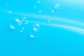 Generative AI liquid bubbles on a blue gradient background.