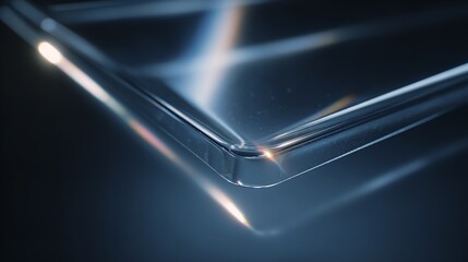 Transparent Sheen: A Roll of Clear Plastic or Film Displayed With Depth