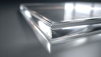 Transparent Sheen: A Roll of Clear Plastic or Film Displayed With Depth