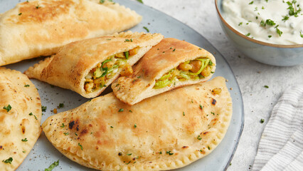 Pan-Fried Bread with Leek Filling