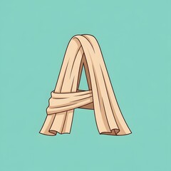 Stylized Letter A Formed from a Draped Fabric.