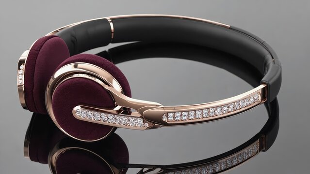 Opulent high-fashion headphones embody luxury with premium materials and exquisite detailing.