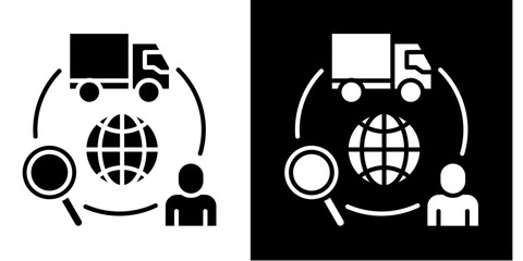 Supply Chain Management Icon Set White Style Collection